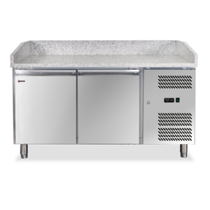 Omcan 39592 (PT-CN-0390) 59" Two-Door Granite Top Refrigerated Pizza Prep Table