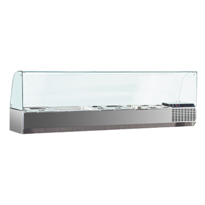 Marra Forni GAC166 65-1/2" W 7-Pan Refrigerated Countertop Rail
