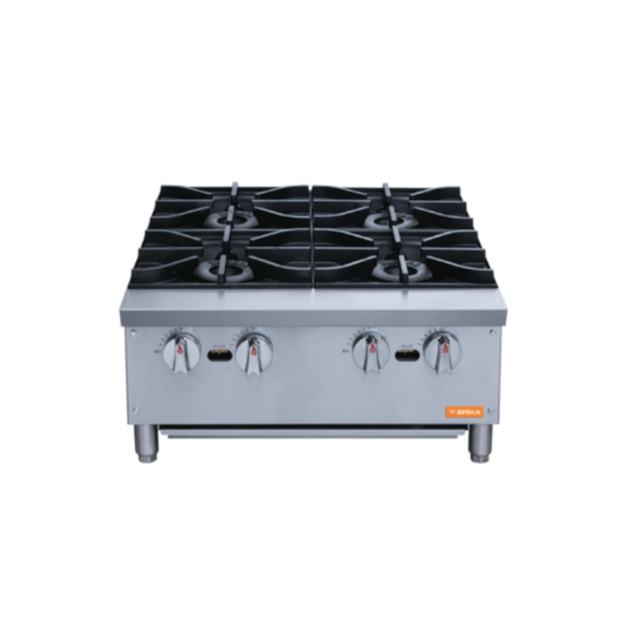 BriKa BHP-244 24"W Gas Countertop Hotplate with 4 Burners