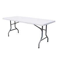 Omcan 41596 Heavy-Duty 600 lb Capacity Portable Rectangular Folding Table commercial-grade white folding table for events and catering