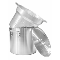 Omcan 43441 20 QT Aluminum Double Boiler with Perforated Pot