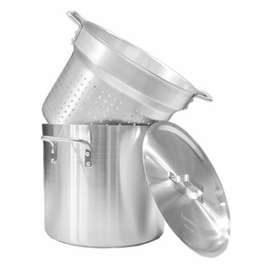 Omcan 43441 20 QT Aluminum Double Boiler with Perforated Pot