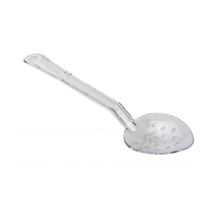 Alt Tag: Omcan 85092 Stainless Steel 13-inch Perforated Serving Catering Spoon perforated stainless steel serving spoon with long handle