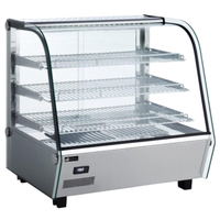 EFI HGCM-CT-2727-WH 27 Inch Heated Display Case With Curved Glass Front And Four Shelves.