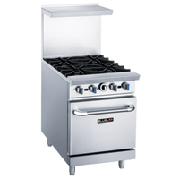BLUELAVA BLR24-4B 24" Wide 4 Burner Gas Restaurant Range