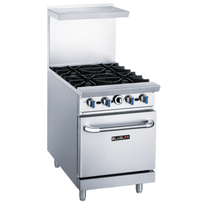 BLUELAVA BLR24-4B 24" Wide 4 Burner Gas Restaurant Range