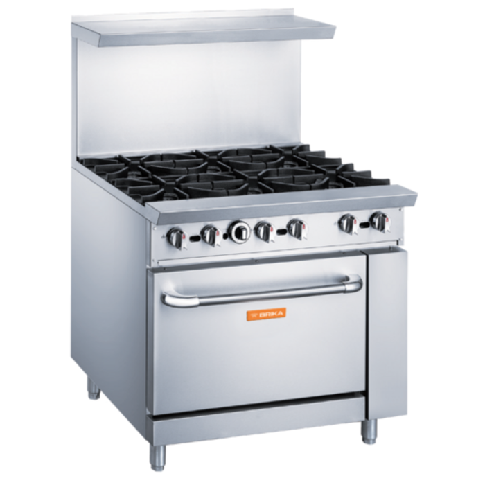 BRIKA BGR-6B 36"W Gas Restaurant Range with 6 Burners