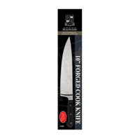 Alt Tag: Omcan 21885 10-Inch Premium Anton Forged Stainless Steel Cook Knife 10-inch forged cook knife in retail packaging