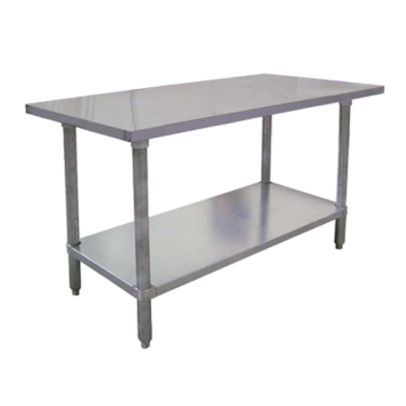 Stainless Steel Kitchen Prep Table With A Second Shelf For Extra Storage And Durability In Commercial Kitchens