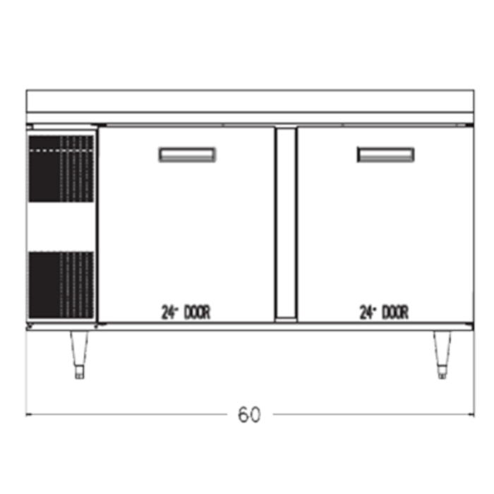 Randell 9205F-290 60"W Two-Section Freezer Counter Work Top