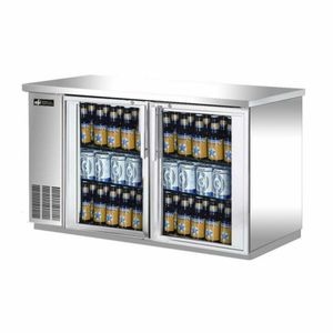 Réfrigérateur de bar arrière à deux sections avec portes vitrées EFI CBBSGD2-60CC, 154,3 cm de largeur
