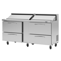 Unité réfrigérée à sandwich/salade Turbo Air PST-72-D4-N de 72-5/8" de large de la série PRO