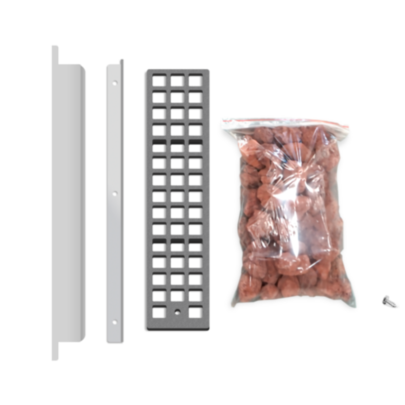 Alt Tag: Omcan 47764 Lava Rock Kit for 36" Charbroiler #47378 with grate, brackets, and bag of lava rocks