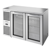 True 52-Inch Two Glass Door Back Bar Refrigerator With Stainless Steel Finish And Sleek Design