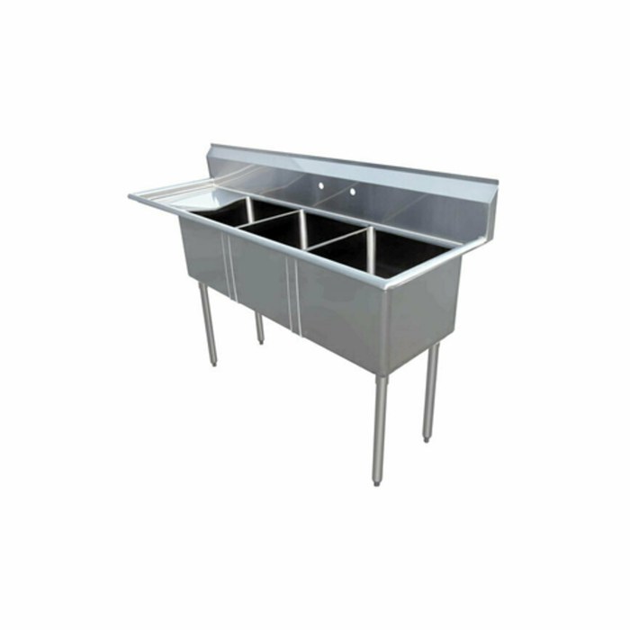 Omcan 43755 48.5" x 19.5" Three Compartment Pot Sink