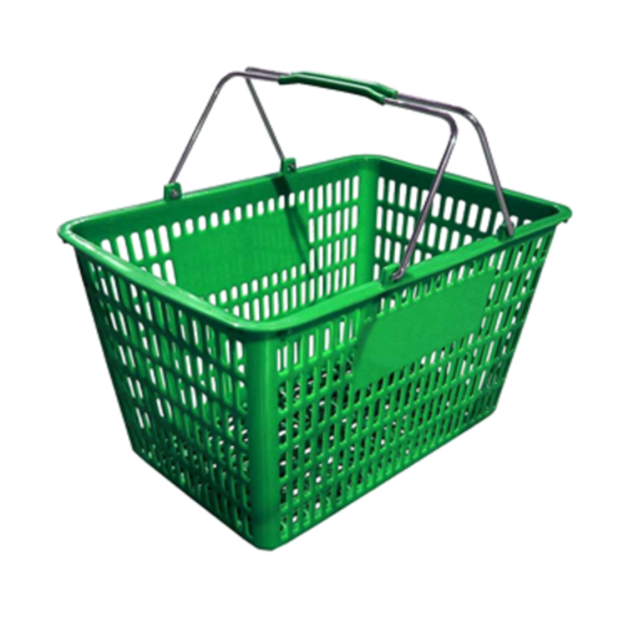 OMCAN 13024 50 lb Green Plastic Shopping Hand Basket