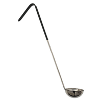 Omcan 80765 4 oz Stainless Steel Serving Ladle with Hook Handle - commercial stainless steel ladle for portioning soups, sauces, gravies