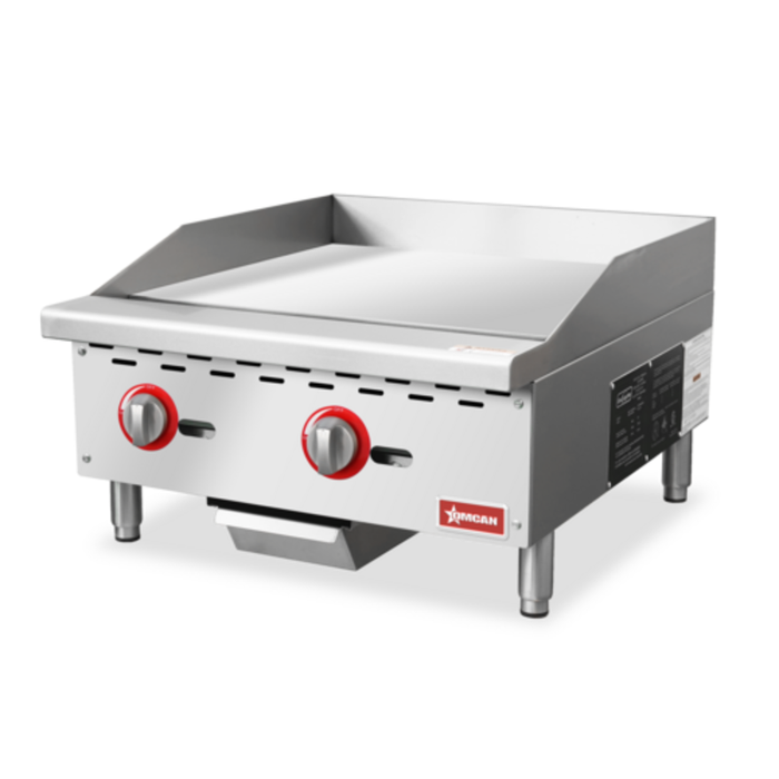 OMCAN 47374 24" Countertop Natural Gas Griddle with Two Burners