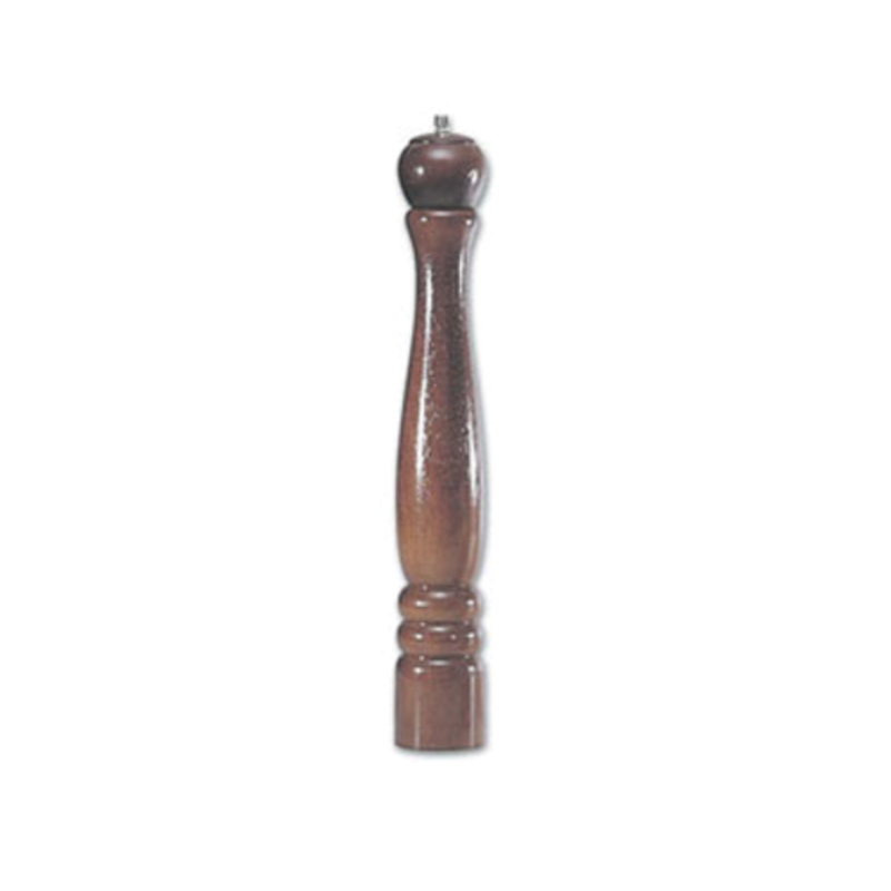 18 Inch Walnut Wood Pepper Mill In A Classic Design With A Traditional Profile And Forged Steel Top