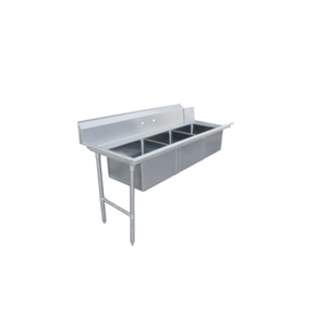 Omcan 48495 Table de plonge sale 72" x 30" avec trois éviers