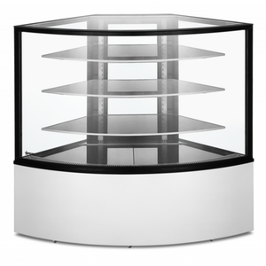 Omcan 47708 58.7" Refrigerated Corner Floor Showcase Display Case