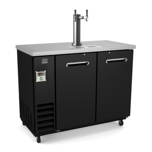 Kelvinator KCHBBD2D1T 49"W 2-Door Draft Beer Cooler Dispenser