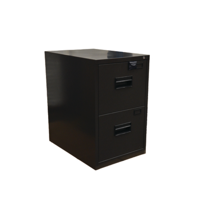 OMCAN 13073 18.25" Vertical Two-Drawer Filing Cabinet Charcoal Black
