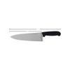 OMCAN 16833 Greban 8-inch Granton Edge Blade Chef's Knife side view with 8-inch stainless steel blade and black handle