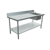 Omcan 43244 Stainless Steel Work Table With Prep Sink In A Commercial Kitchen Setting