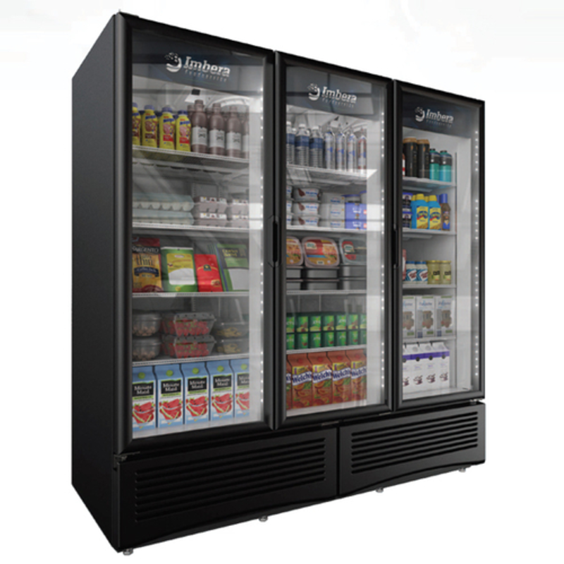OMCAN 41220 71 Cu. Ft. Triple Glass Door Refrigerator Merchandiser With Interior Lighting