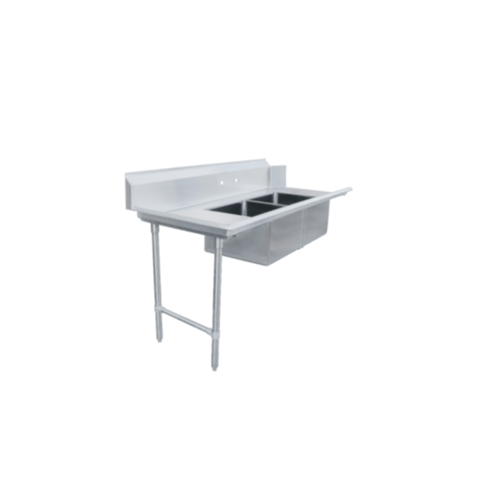 Omcan 48485 vaisselle souillée 48x48 pouces en acier inoxydable de qualité commerciale avec lavabo et crédence pour la vaisselle commerciale