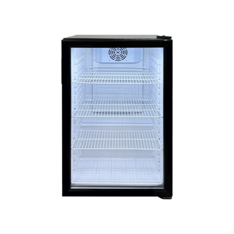 Countertop Glass Door Display Refrigerator Merchandiser With Bright Interior And Shelves For Organized Storage
