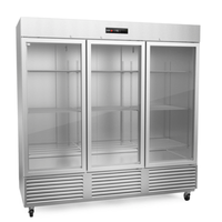 Fagor QVR-3G-N Three-Section Reach-In Refrigerator With Glass Doors And Stainless Steel Finish