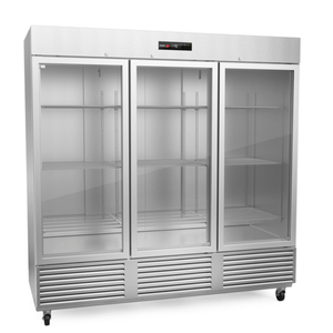 Fagor QVR-3G-N Three-Section Reach-In Refrigerator With Glass Doors And Stainless Steel Finish