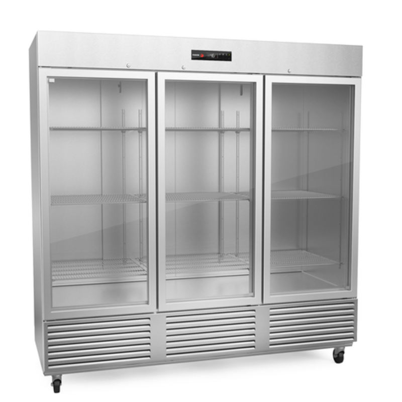 Fagor QVR-3G-N Three-Section Reach-In Refrigerator With Glass Doors And Stainless Steel Finish