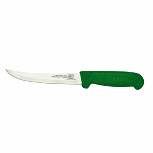 Omcan 11780 6-Inch Curved Blade Green Handle Professional Skinning Knife with 6-inch curved stainless blade and green handle