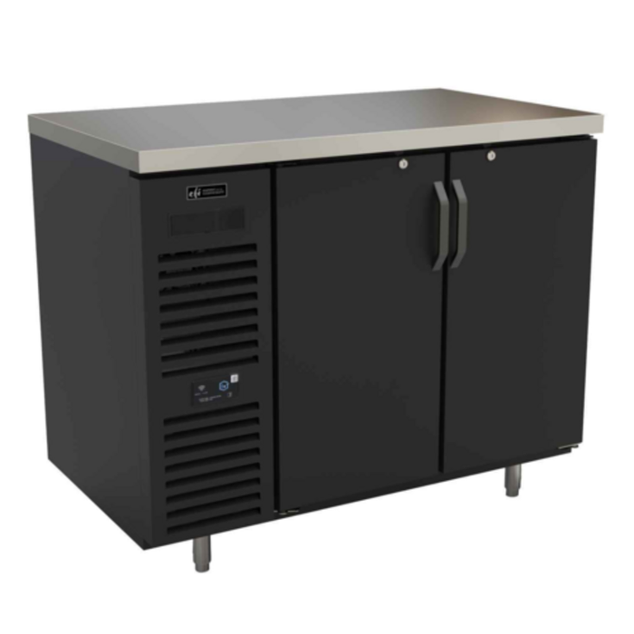 Versa Premier CBBDR2-28-48VCP 48" Wide Back Bar Refrigerator Cabinet With Stainless Steel Top