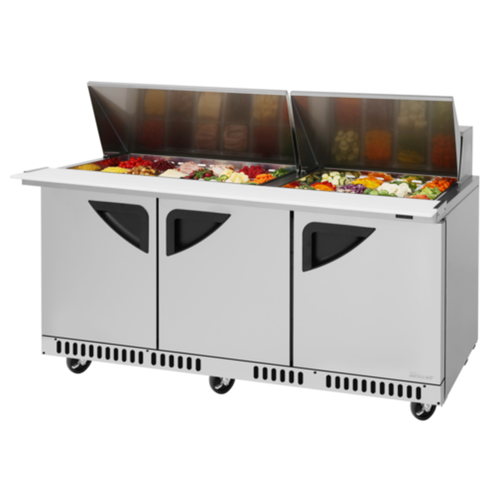 Turbo Air TST-72SD-30-FB-N Meuble de préparation de sandwichs et salades à dessus large 72-5/8 po de largeur