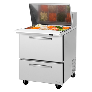 Turbo Air PST-28-12-D2-N 27.5" 7.0 cu. ft. Two-Drawer Prep Table