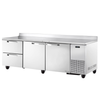 True TWT-93D-2-HC 93-Inch Commercial Refrigerated Worktop Counter for efficient kitchen storage.
