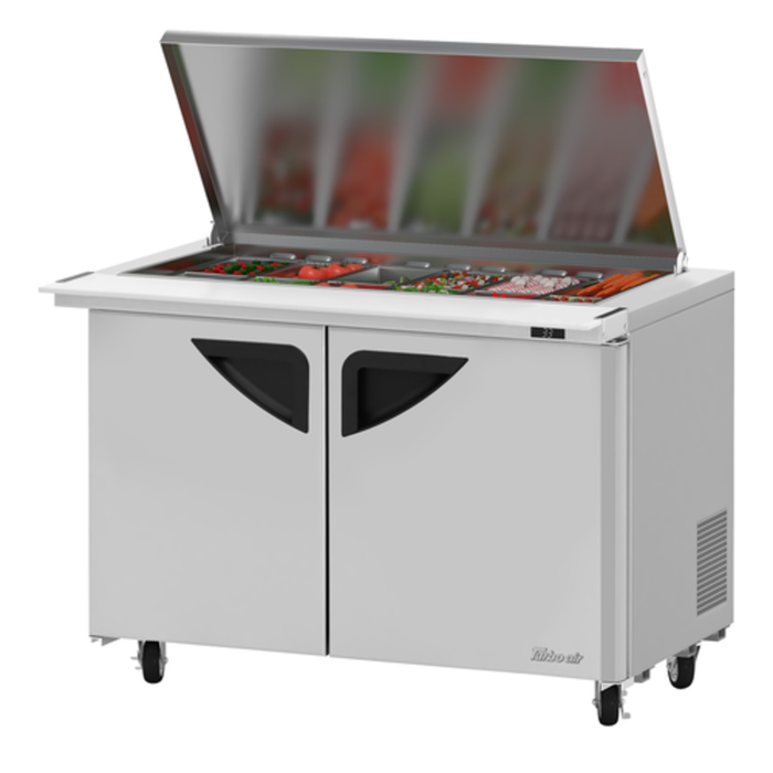 Réfrigérateur à sandwich Turbo Air TST-48SD-18-N-FL Mega Top de 122,5 cm de large