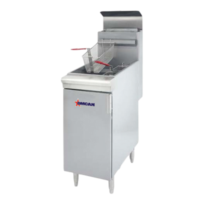 Omcan 43422 40 Lbs Oil Capacity Propane Gas Floor Fryer stainless steel commercial floor fryer with basket for restaurants