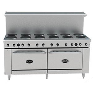 Royal RRE-12-CC 72" Electric Restaurant Range, 12 Hotplates, Two Ovens