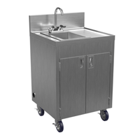 Winholt STCT-BHD2436PUMP-WH Mobile Handwashing System, 5-Gallon Clean Water Capacity