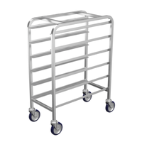 Winholt SS-1206 Mobile Stainless Steel Platter Rack Holds Six 12-inch Trays