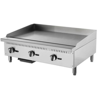 EFI RCTMG-36P 36" Countertop Propane Gas Griddle With Stainless Steel Body And Three Burners.