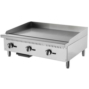 EFI RCTMG-36P 36" Countertop Propane Gas Griddle With Stainless Steel Body And Three Burners.