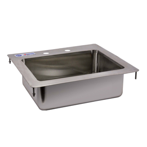 Alt Tag: Omcan 39781 14 Inch Wide Stainless Steel One Tub Drop-In Sink drop-in countertop sink, stainless steel single bowl for commercial kitchen or bar