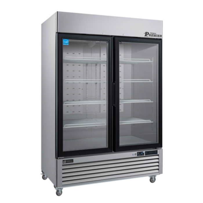 EFI Versa Premier C2-54GDSVCP Two Door Glass Merchandiser Refrigerator With Glass Doors And Stainless Steel Finish