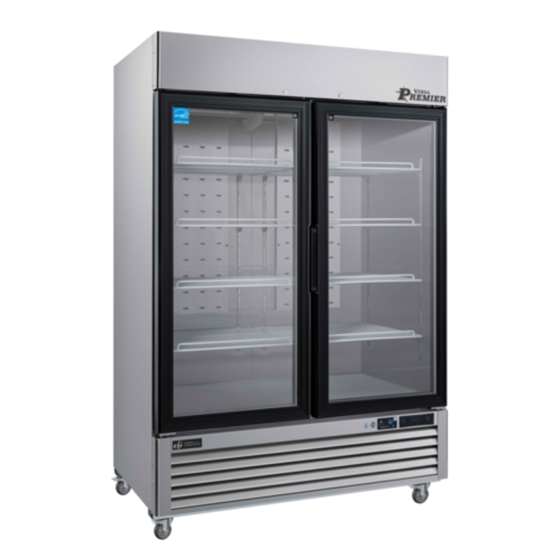 EFI Versa Premier C2-54GDSVCP Two Door Glass Merchandiser Refrigerator With Glass Doors And Stainless Steel Finish